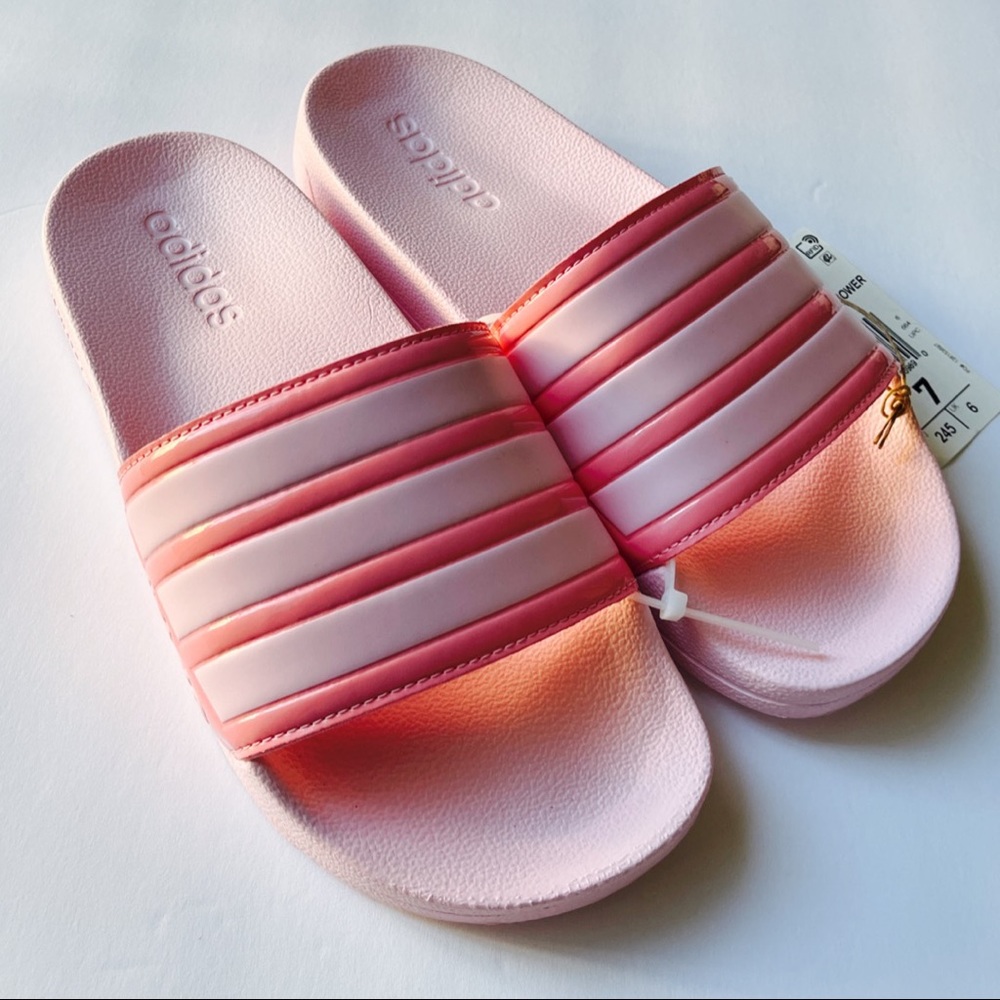 {adidas} Adilette Shower Pink White Stripes Slides